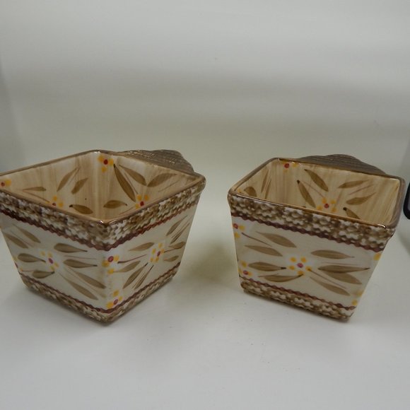 Temp-Tations by Tara Old World Brown 10 Oz Ramekins Dishes Ovenware Set of 2 - Picture 4 of 8